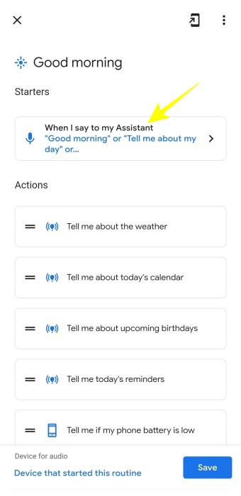Good Morning Routine in Google Assistant